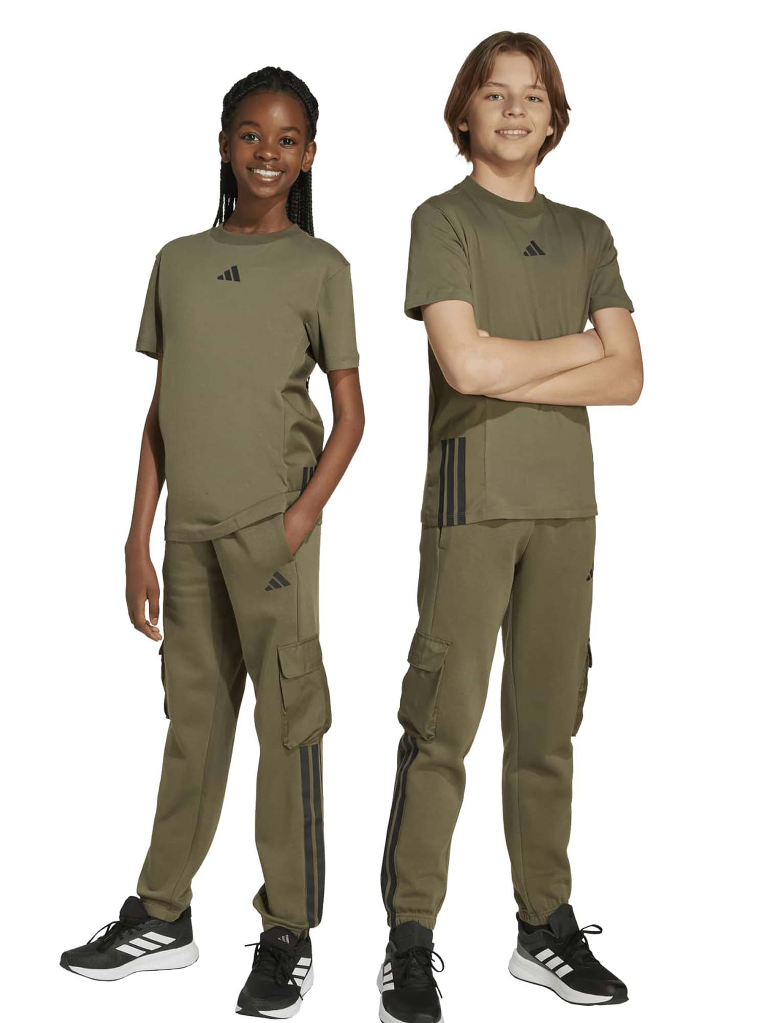 Pantalone Adidas Utility unisex bambino verde mimetico sportivo